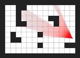 Illustration of raycasting principles in a graphics engine